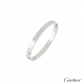 Cartier 18k White Gold Love Bracelet Size 18 B6035418